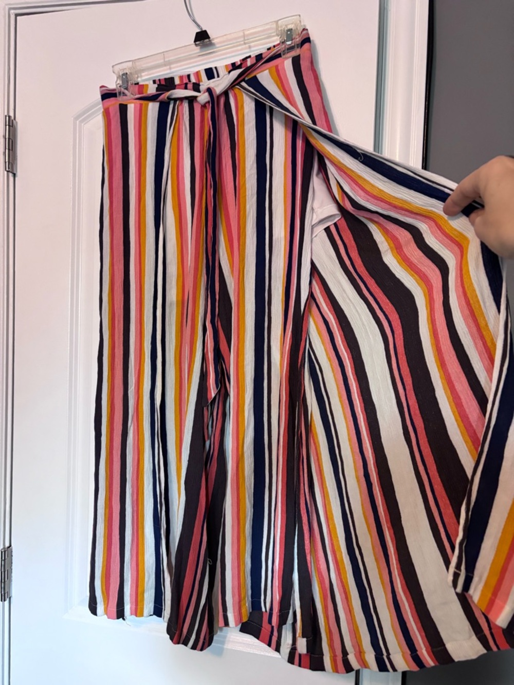 Xhilaration Striped Wide-Leg Pants in Pink, Navy, Yellow & White Size XS